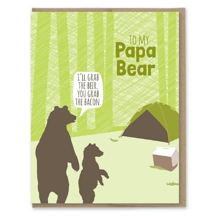 Cartão de acampamento Papa Bear por atacado de Modern Printed Matter