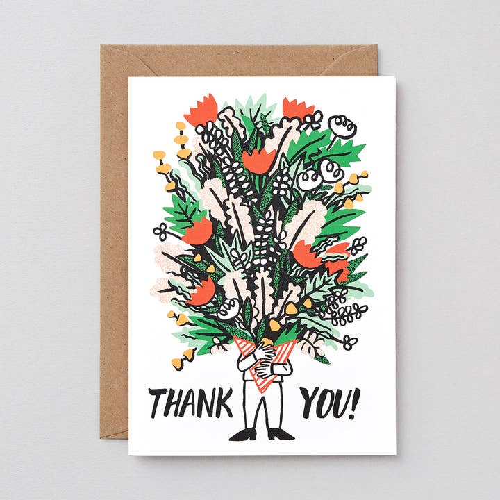 Wrap (US duties paid) – Engroshandel Takkekort – Buket af blomster takkehilsen kort0