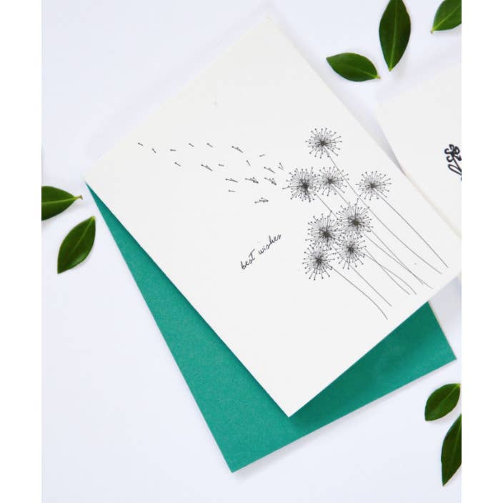 Underwood Letterpress - Wholesale Thinking of You Card - Dandelion Wishes Card1
