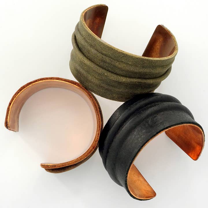 REMOVED BRAND - Wholesale Cuff Bracelet - Copper And Leather Cuffs2