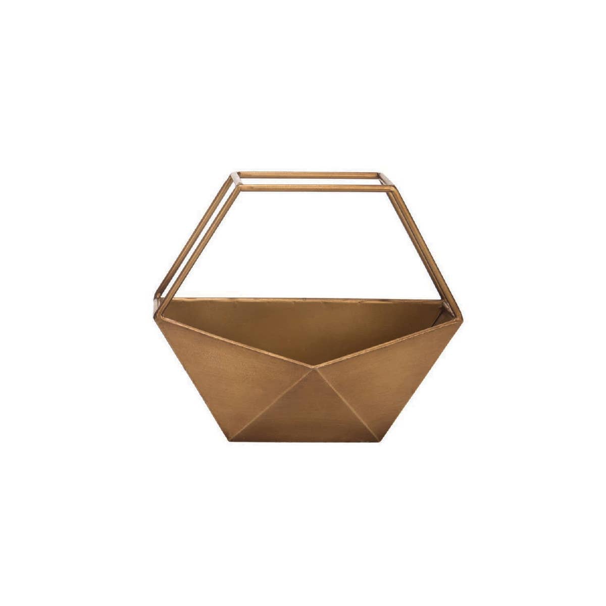 Foreside Home & Garden - Wholesale Plant Pot - SALE - Bronze Geometric Metal Wall Planter Pot