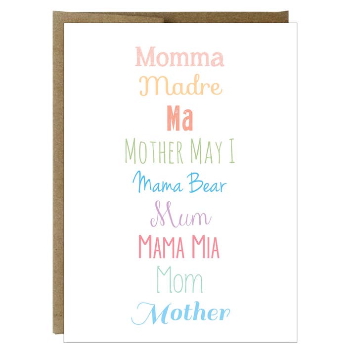 Carte de vœux « Comment dire maman dans tous les sens » pour la vente par Idea Chic