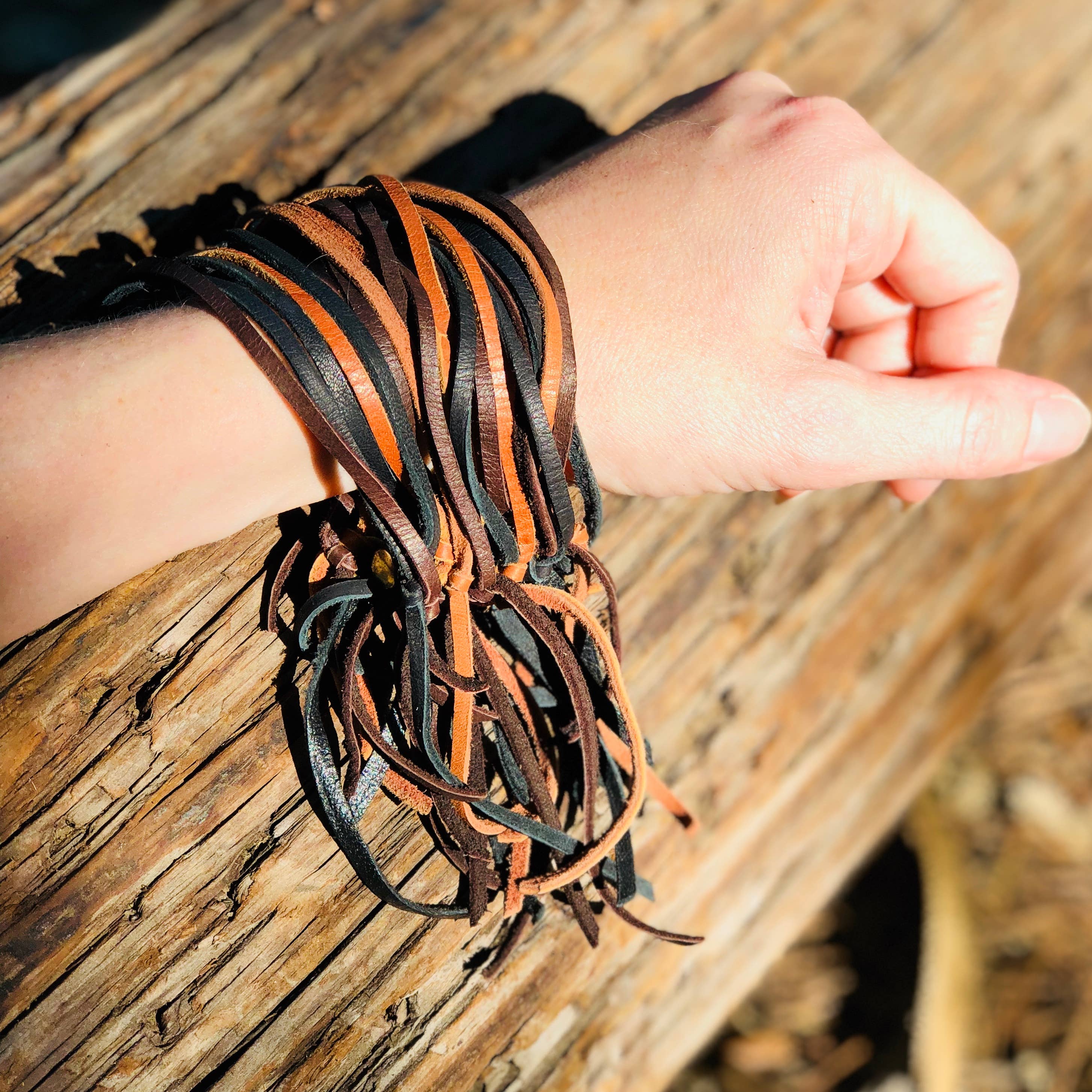 ASTALI - Wholesale Cuff Bracelet - Leather Biker Cuff - Black, Chocolate Brown, & Rust Bracelet2