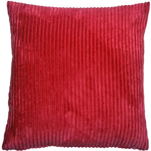 18" x 18" Wide Wale Corduroy Red Throw Pillow for wholesale by Pillow Decor