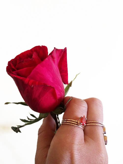 Sweet 1985 - Wholesale Single Stone/Solitaire Ring - Fiery Pear Ring3