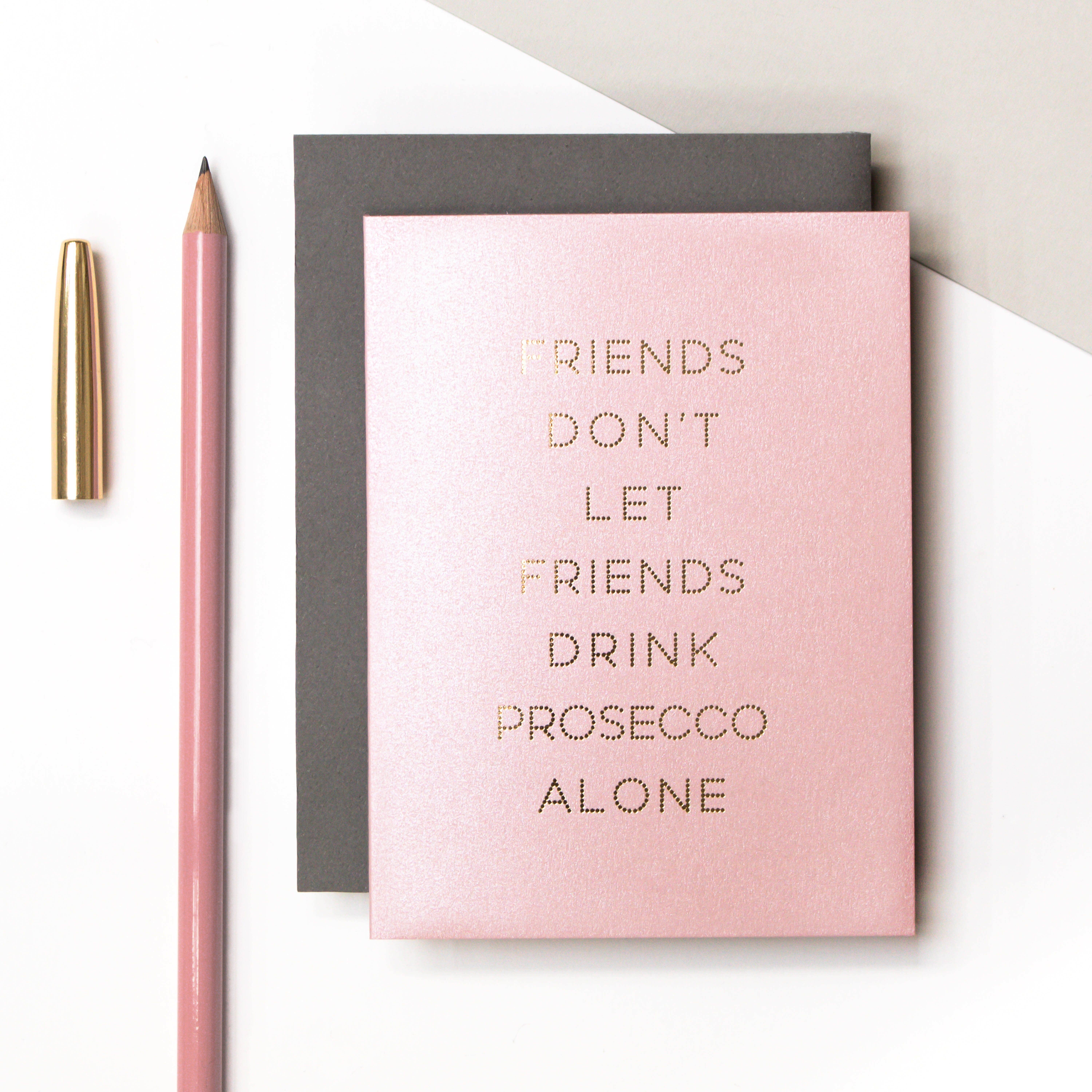 Coulson Macleod (U.S. Duties Paid) – wholesale Friendship card – Friendship Card For Her, Mini Foiled Pink Prosecco Card0