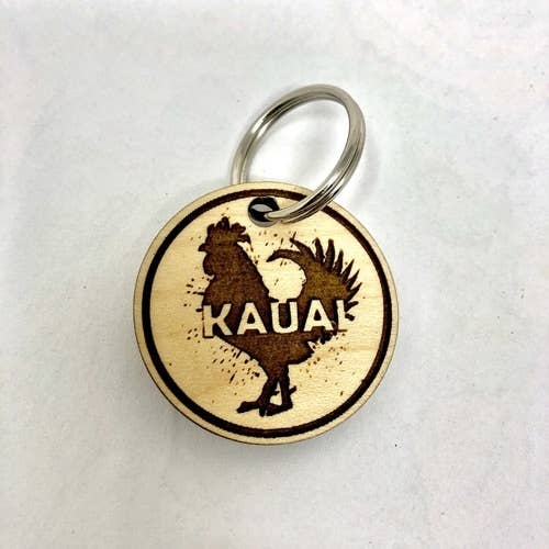 Insert Brand Here Shop – Porta-chaves - Unissexo por atacado – CHAVEIRO - Galo da Ilha Kauai, Arte de Frango do Havaí