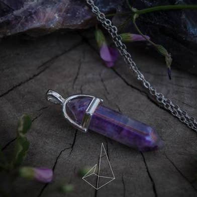 Chaîne en acier inoxydable - Collier gemme de feu pour la vente par Foxfire Stones