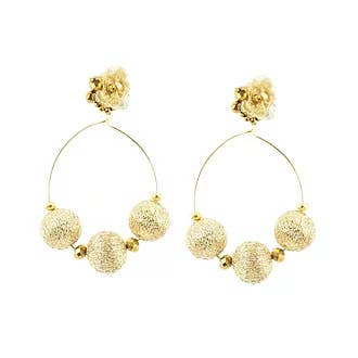 Gold Flower Earrings for wholesale by NARA HANDMADE JEWELRY