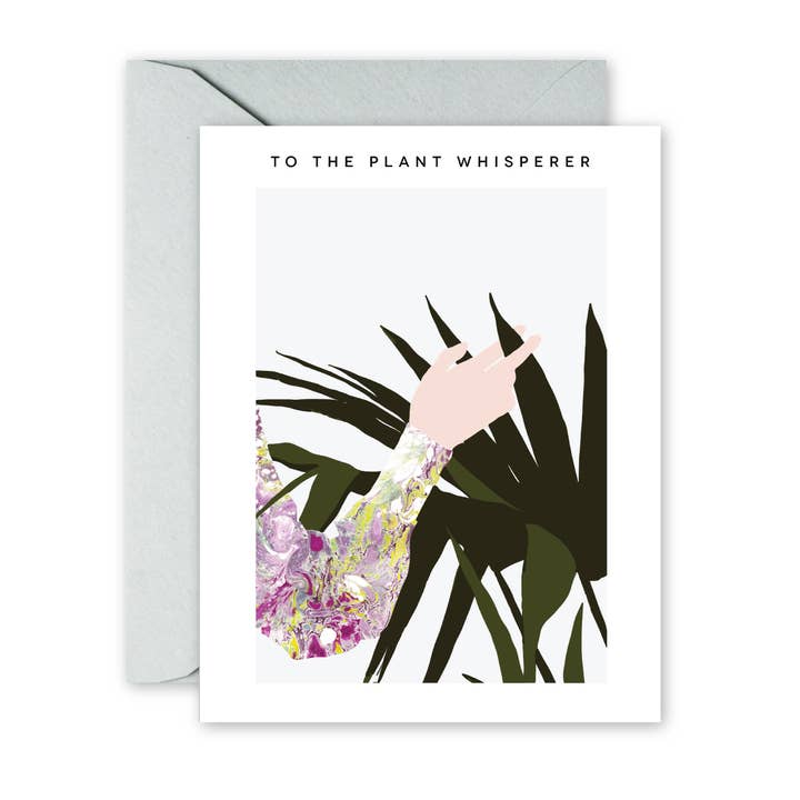 PLANT WHISPERER Greeting Card for wholesale by pixelimpress