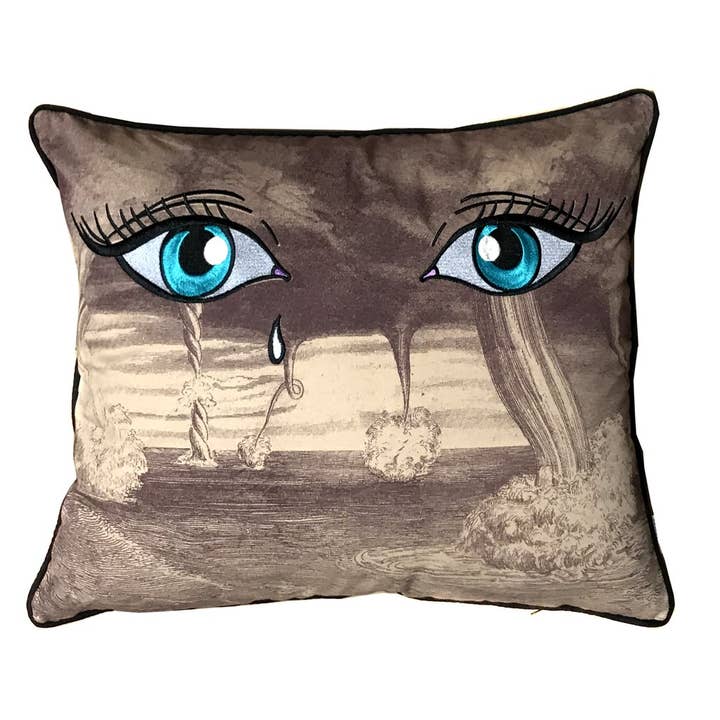 Embroidered Eye Of The Storm Pillow Case for wholesale by Spitfire Girl