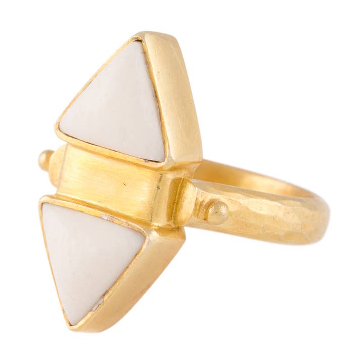 Air & Earth Ring - Triangle Bone for wholesale by Karazi Design