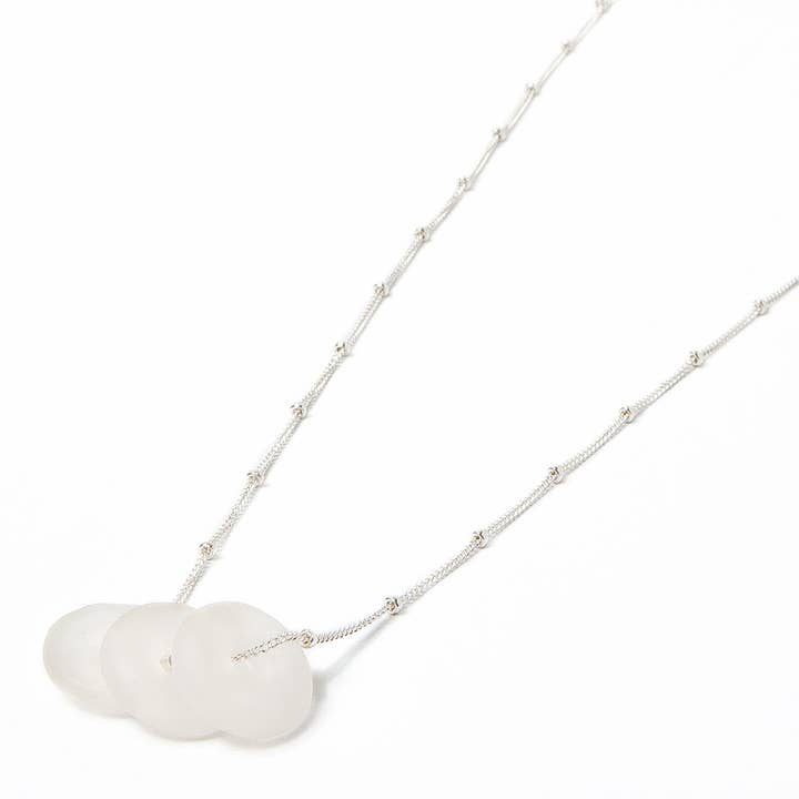 SILVER MINI TRIPLE NECKLACE for wholesale by Smart Glass Recycled Jewelry