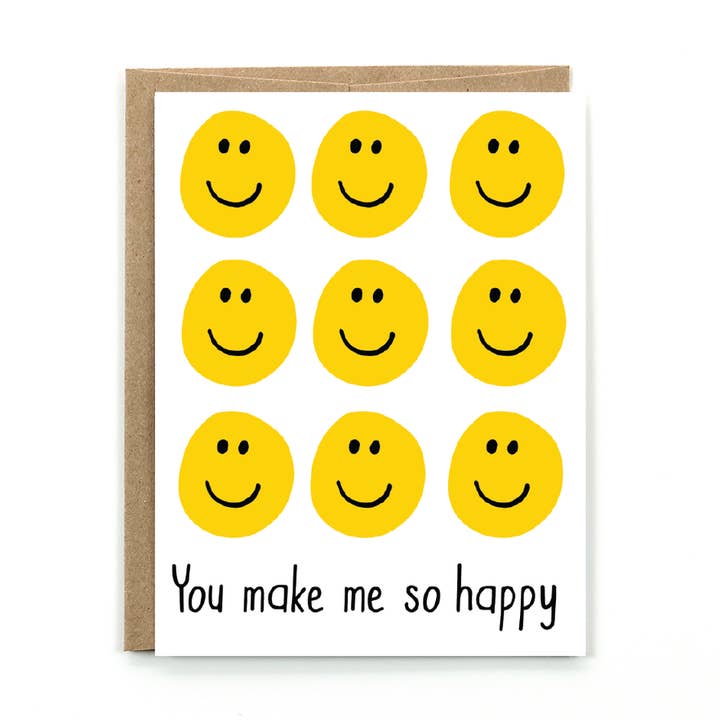 You Make Me So Happy Card for wholesale by Public School Paper Co.