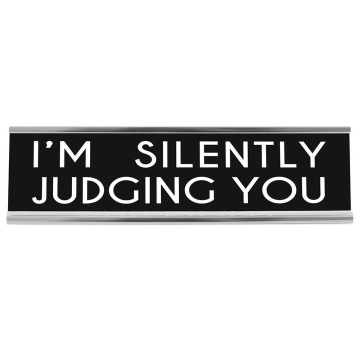 Wellspring - Vente Chevalets de bureau/de table - Panneau de bureau noir de 8 po - Judging You