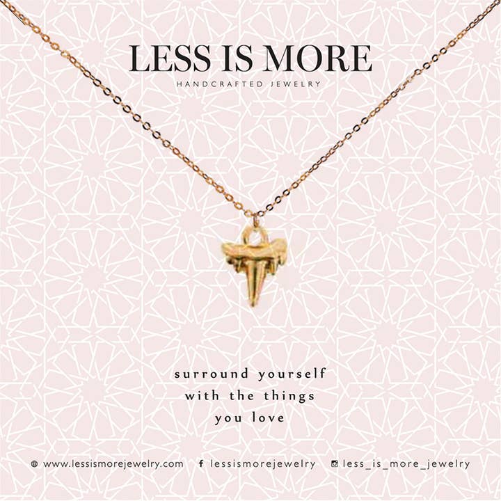 Less is More - Venta al por mayor Collares con colgantes/abalorios - Collar con forma de diente de tiburón (dorado)