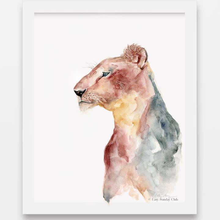 Easy Sunday Club - Wholesale Art Print - Queen of the Safari - Lioness Art Print