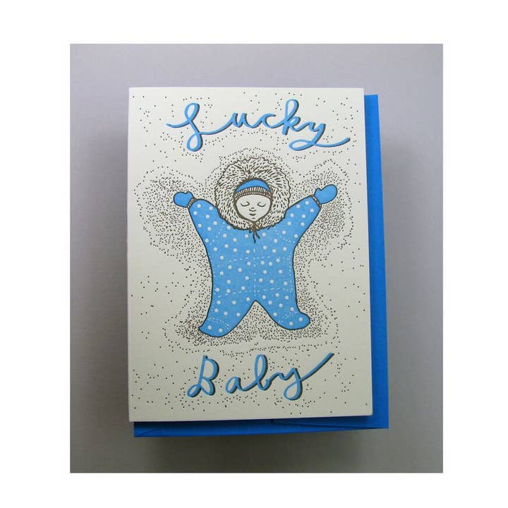 Lucky Baby - Blue for wholesale by Wolf & Wren Press