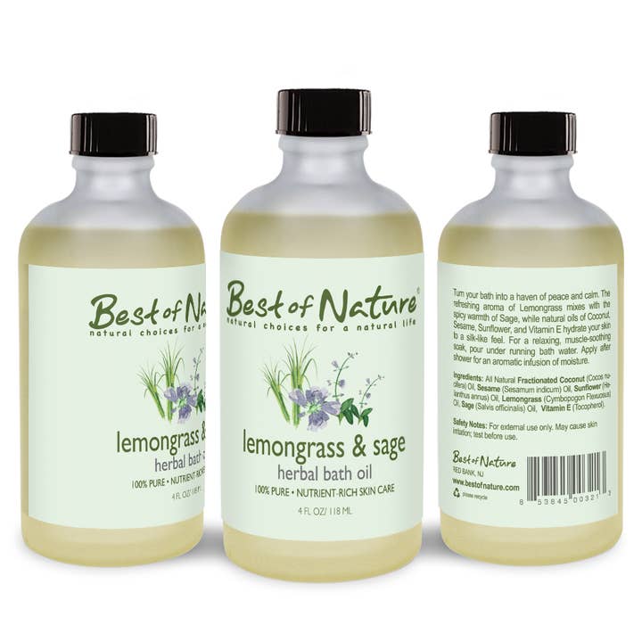 Best of Nature - Wholesale Bath/Body Oil - Lemongrass & Sage Bath Oil