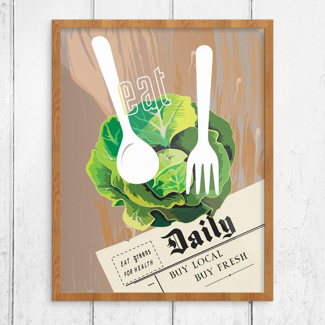 Fridgedoor - Wholesale Everyday Greeting Card - 5'' x 7''  Eat Fresh Greens Daily Greeting Card0