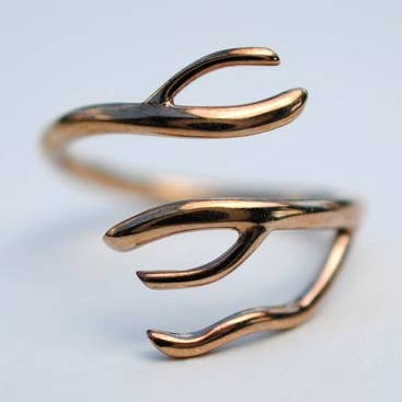 Förgrening Rose Gold Tjockare Rötter Ring för wholesale av LettersToSarah Metalsmithing