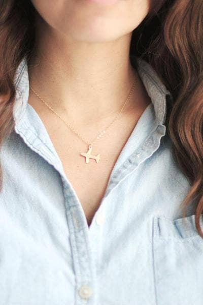 Rare Bird Co. + Pauline Stanley Studio - Wholesale Pendant/Charm Necklace - Tiny Airplane Necklace2