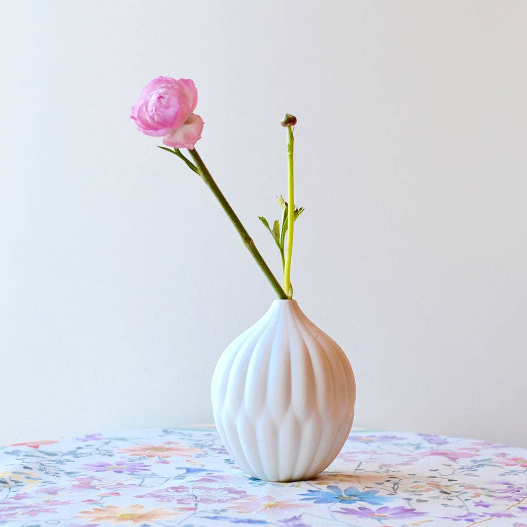 Matte white Textured Porcelain Vase - Petite for wholesale on Faire4