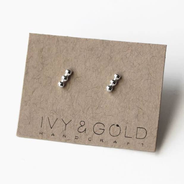 Mini Beaded Bar Earrings for wholesale by Ivy & Gold Handcraft