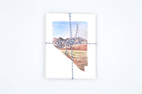 Rachel Alvarez Art - Wholesale Stationery/Notecard Set - Nevada State Watercolor Notecard Set3