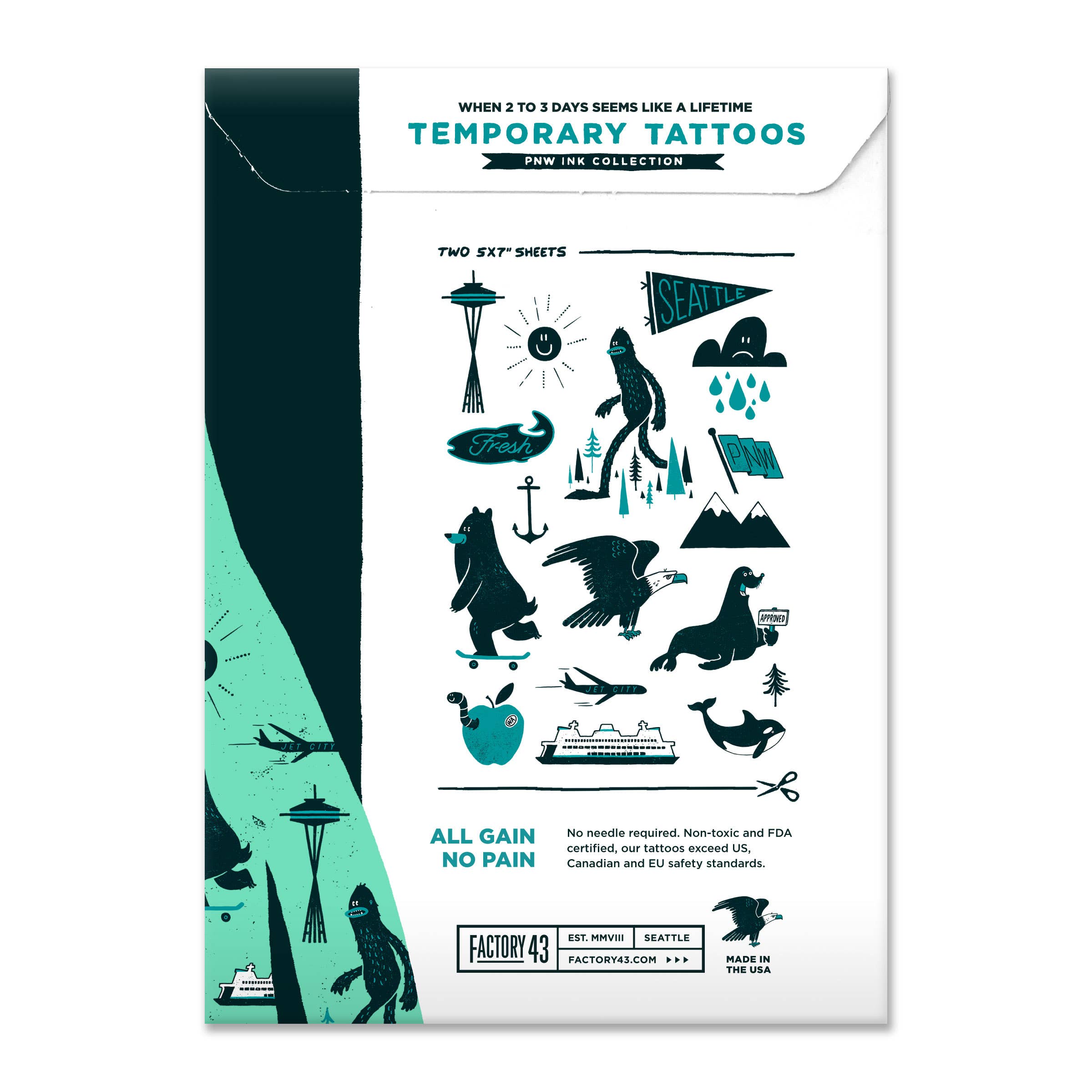 Factory 43 - Wholesale Temporary Tattoo - PNW Ink: Temporary Tattoos 2