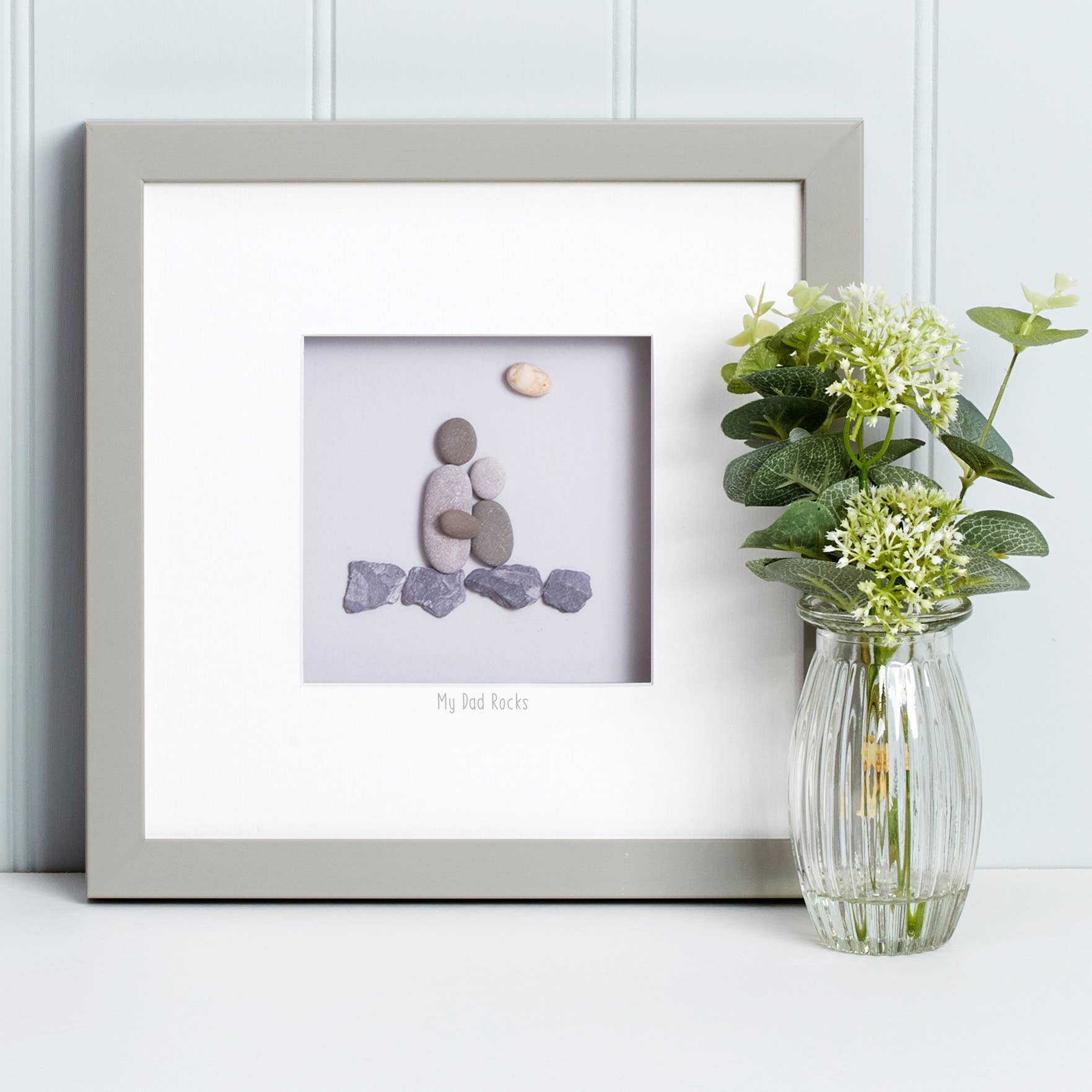 Daisy Maison - Wholesale Art Print - My Dad Rocks Pebble Art - 1 Adult and 1 Child0