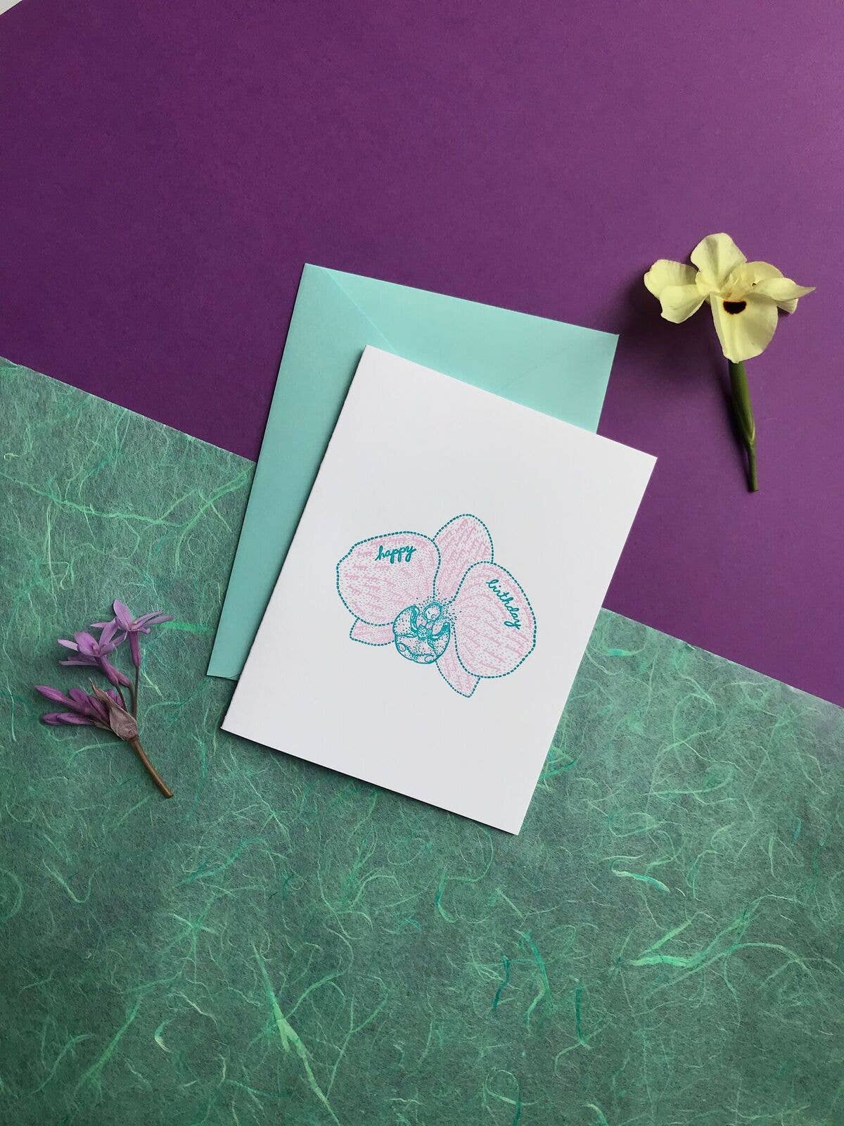 Helen Edna - Wholesale Birthday Card - Birthday Orchid - Spring Greeting Card1