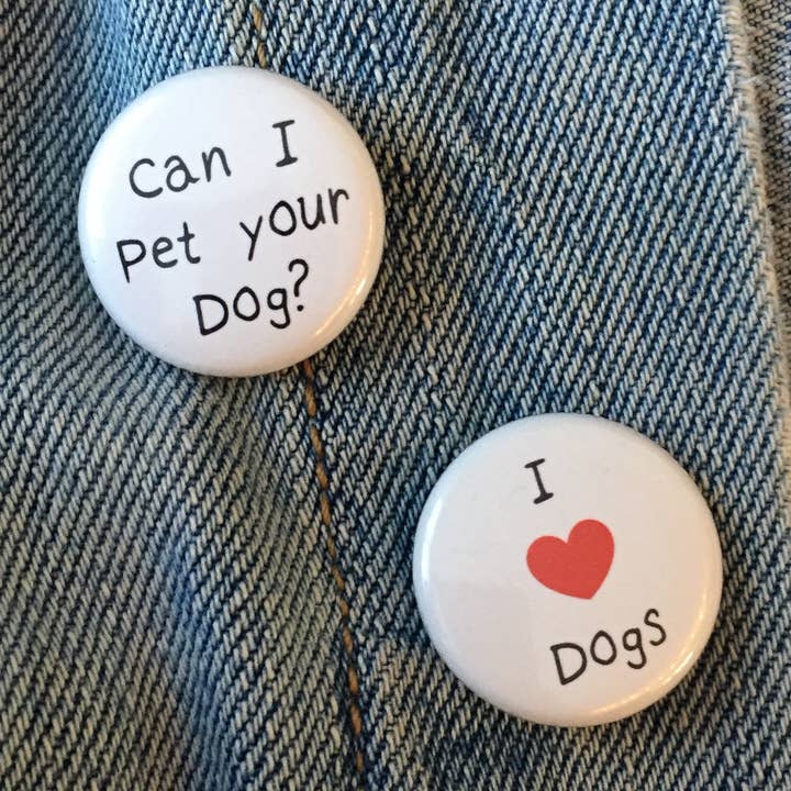 Posso accarezzare il tuo cane? Spille per amanti dei cani, regalo per cani, cucciolo per la vendita all'ingrosso da parte di Fox & Crow Paper co.