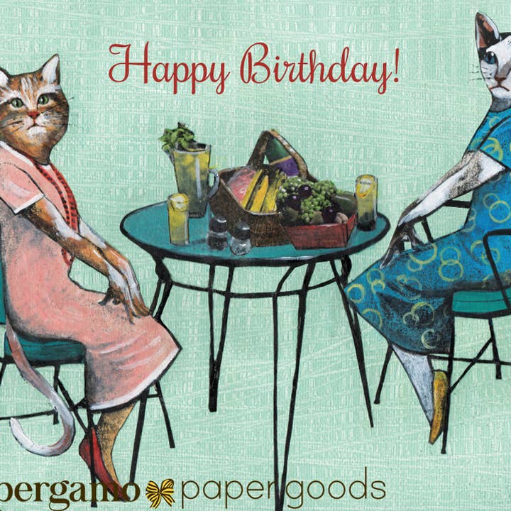 Birthday Cat Card for wholesale by Pergamo Paper Goods