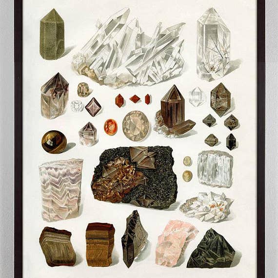 Capricorn Press - Wholesale Art Print - Antique Gem and Crystal Rock Art Print