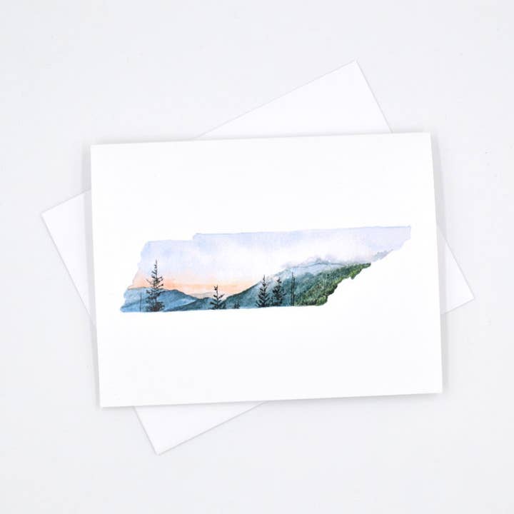 Smoky Mountains Tennessee State Notecard Set for wholesale by Rachel Alvarez Art
