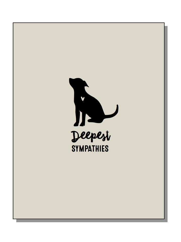 Carte de sympathie pour chien pour la vente par jack + ella paper