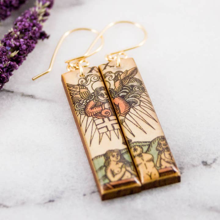 Italiaanse tarotkaart oorbellen - Oordeel voor wholesale door No Man's Land