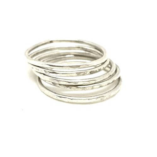 Silver Hammered Stackable Set for wholesale by Sweet 1985