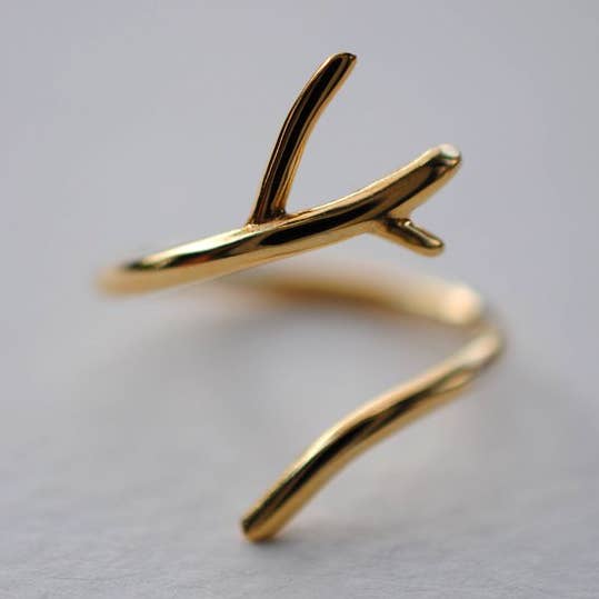 Utåt Gren Gult Guld Tjockare Rötter Ring för wholesale av LettersToSarah Metalsmithing
