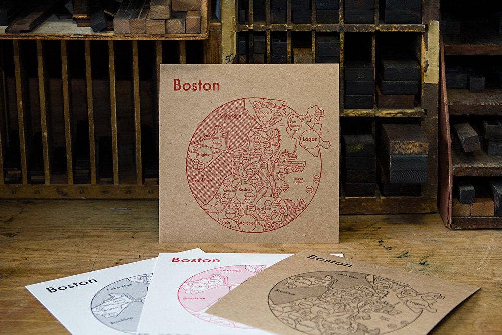 Archie's Press - Wholesale Map - Boston Map Print3