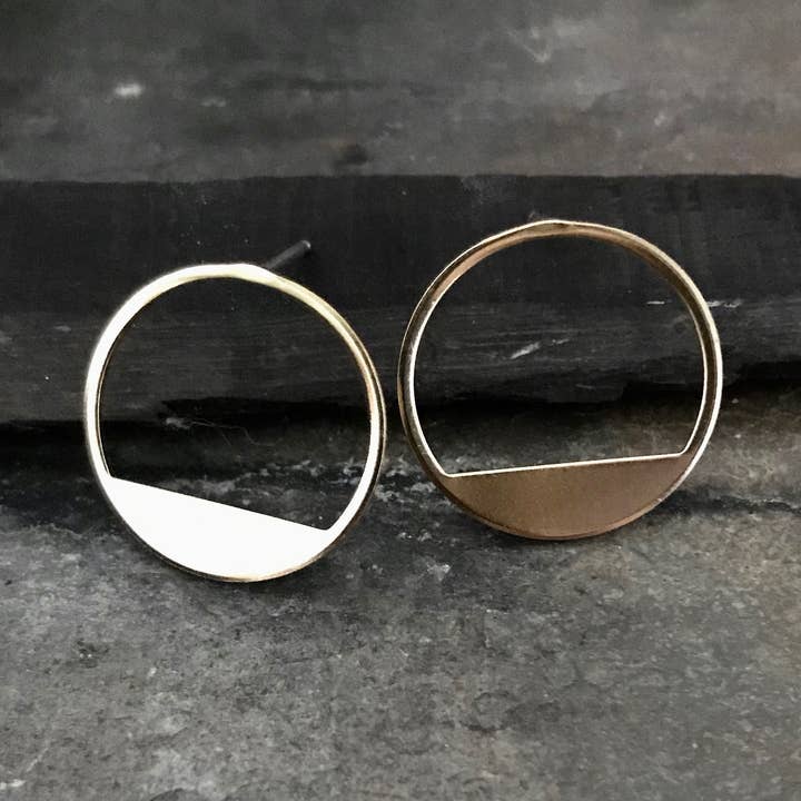 Circle Horizon Studs for wholesale by Tiny Anvil