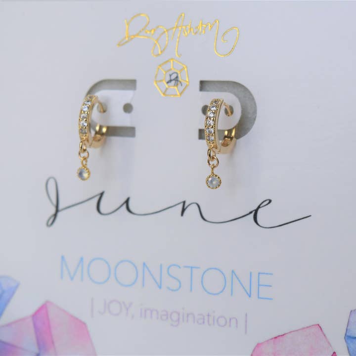 Moonstone Huggie Earring - June for wholesale by Rory Ashton Jewelry