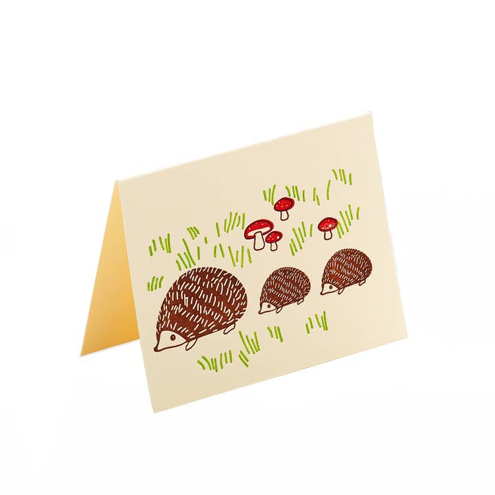 Ilee Papergoods – Engroshandel Hverdagshilsen kort – Mini-kort pindsvin familie