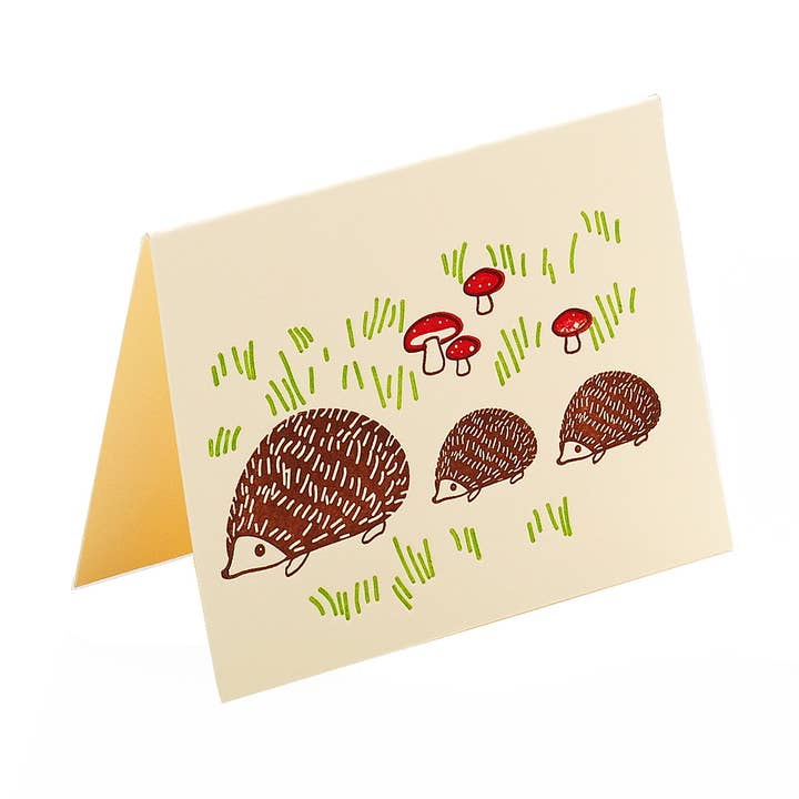 Mini carte Hérisson famille pour la vente par Ilee Papergoods