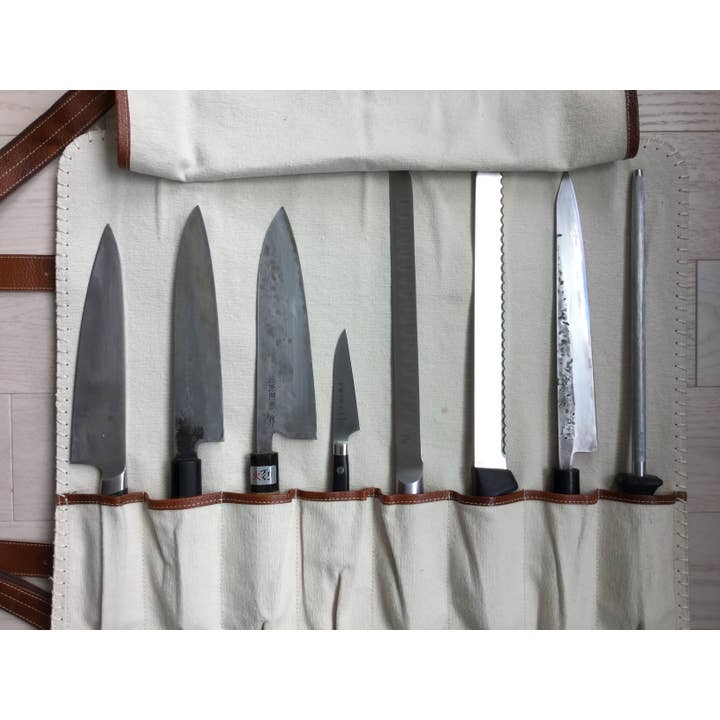 Chef's Satchel - Wholesale Knife Storage - Handmade Leather Knife Roll - 15 Unit2