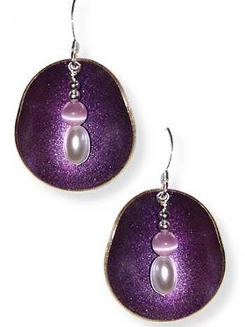 Halbschalen-Ohrringe - Violett für den Großhandel von LeDanse Limited Edition Jewelry