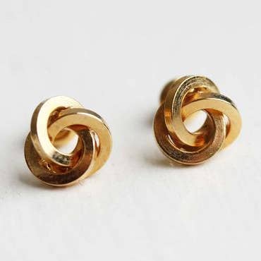 Gold Knot Studs for wholesale by Diament Jewelry