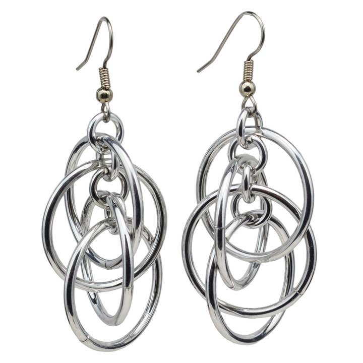 Intertwined Hoops Earrings - Silver Color for wholesale by Rebeca Mojica Jewelry