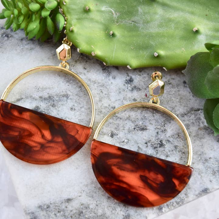 Tortoise Earring - Amber for wholesale by Rory Ashton Jewelry